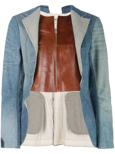 Junya Watanabe Open Front Denim Jacket In Blue