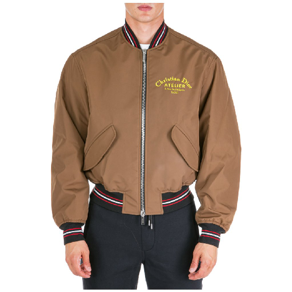 Dior Homme Atelier Bomber Jacket In Brown | ModeSens