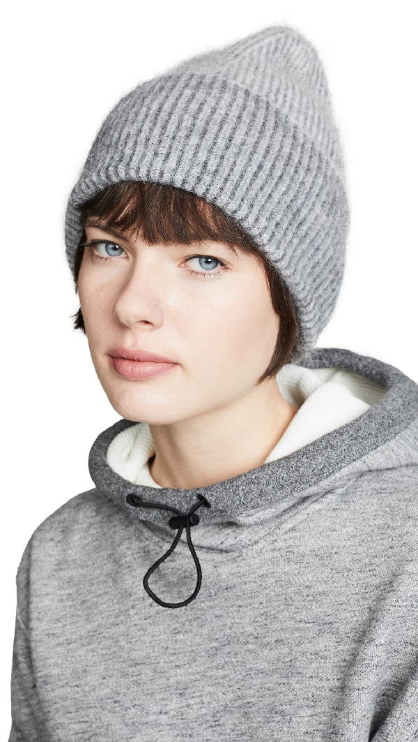 Rag Bone Logan Cashmere Slouchy Beanie In Grey Modesens