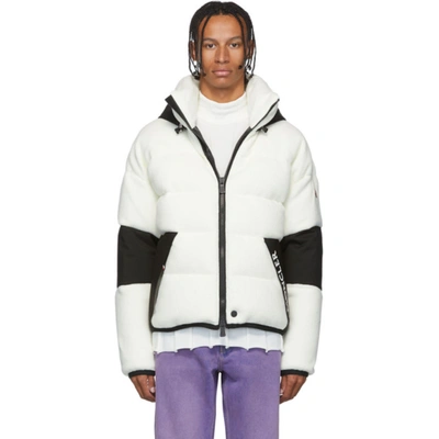 Moncler Hooded Quilted-down Fleece Ski Jacket In White