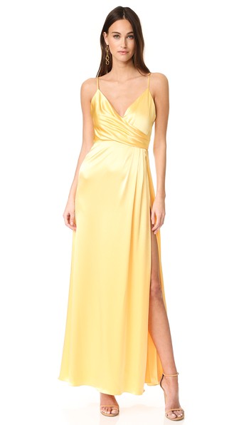 jill jill stuart crossover satin gown