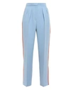 Roksanda Satin-trimmed Pleated Crepe Tapered Pants In Sky Blue