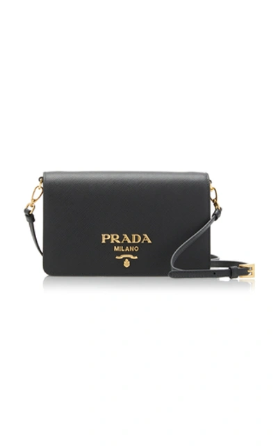 Prada Textured-leather Shoulder Bag In Black