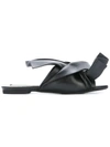 N°21 Knot Front Leather Sandals In Black.