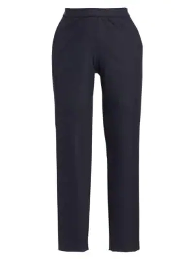 Theory Thaniel Approach Cropped Stretch Cotton-blend Twill Slim-leg Pants In Light Navy