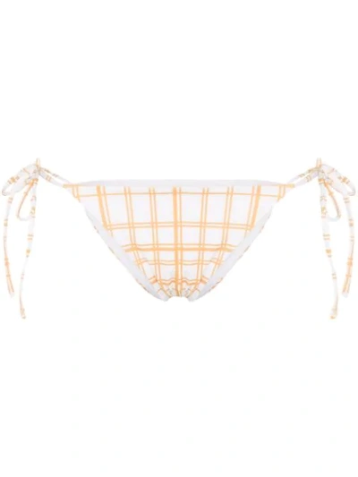 Ambra Maddalena Gigi Checked Bikini Bottoms In White