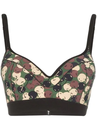 Adam Selman Sport Push It Cherry Sports Bra In Green