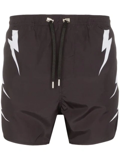 Neil Barrett Badeshorts Mit Tiger-print In Black