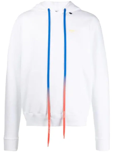 Off-white Acrylic Arrows Iridescent Drawstring Hoodie In White