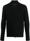 Roberto Collina Ribbed-knit Zip-up Cardigan In Black