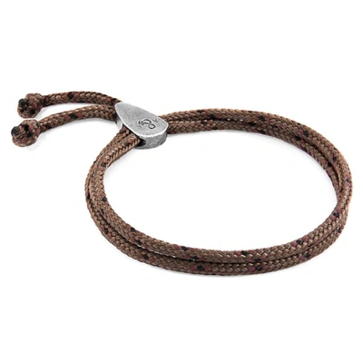 Anchor & Crew Brown Pembroke Silver & Rope Bracelet