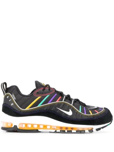 Nike Air Max 98 Premium Sneaker In Black/ Flash Crimson/ Green