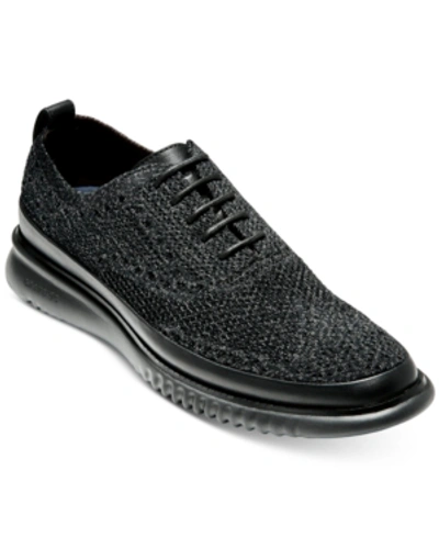 Cole Haan Men's 2.zerogrand Stitchlite Knit Plain Toe Oxfords In Black Speckle