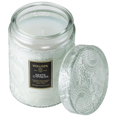 Voluspa White Cypress Glass Jar Candle 5.5 oz/ 156 G