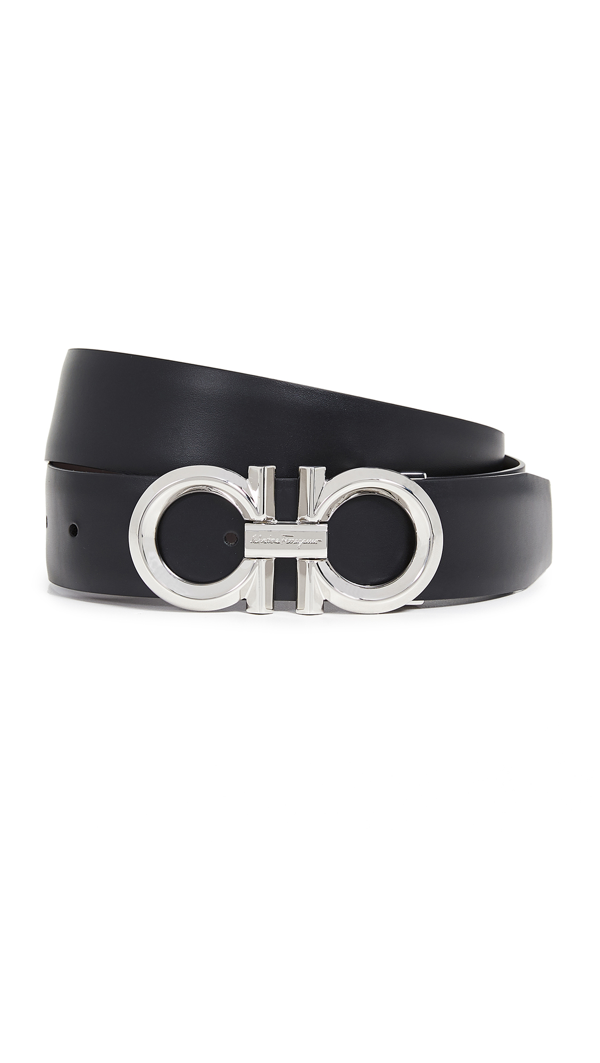 men's double gancini reversible leather belt