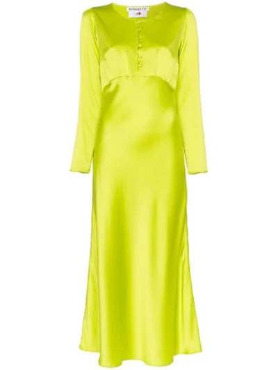 Bernadette Florence Silk-satin Midi Dress In Green