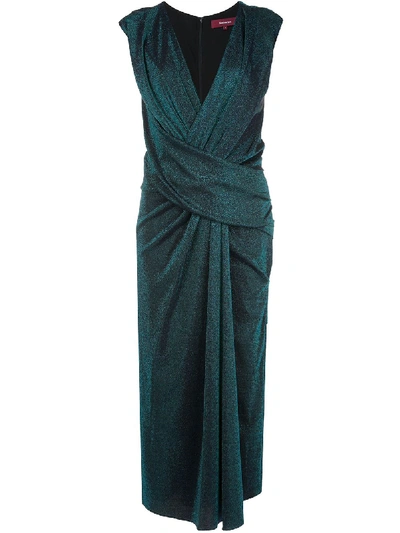 Sies Marjan Gretchen Wrap-effect Lurex Dress In Green