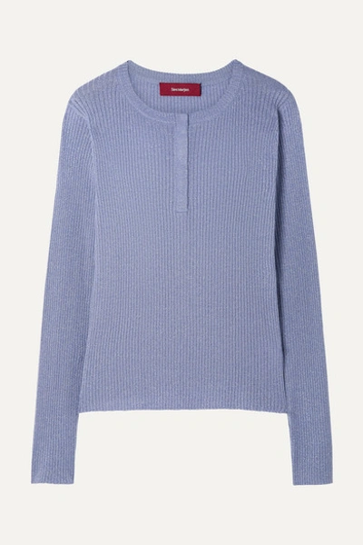 Sies Marjan Kate Ribbed Metallic Wool-blend Sweater In Lilac