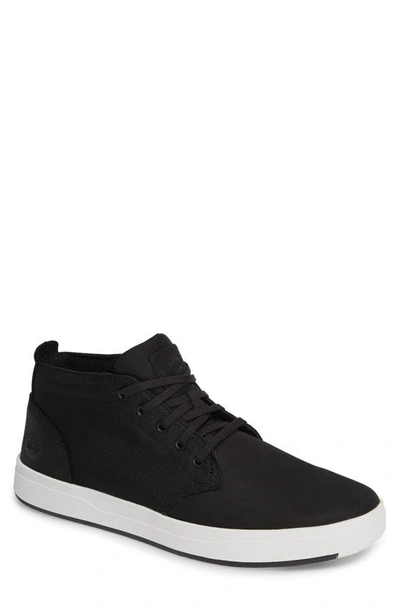 Timberland Davis Square Mid Top Chukka Sneaker In Black Nubuck