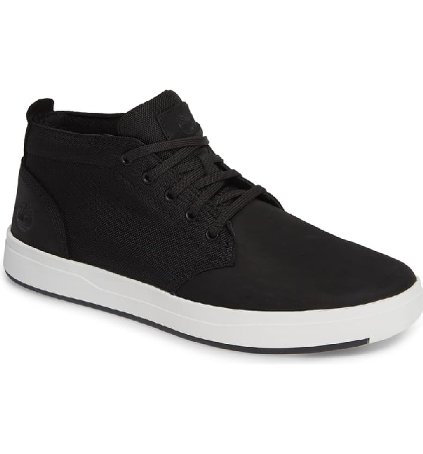 Timberland Davis Square Mid Top Chukka Sneaker In Black Nubuck | ModeSens