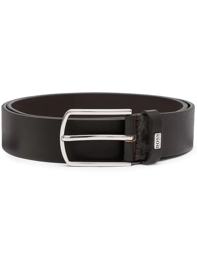 Hugo Boss Men's Sander Leather Belt In Black