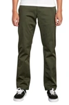 Rvca The Weekend Stretch Slim Fit Pants In Forest