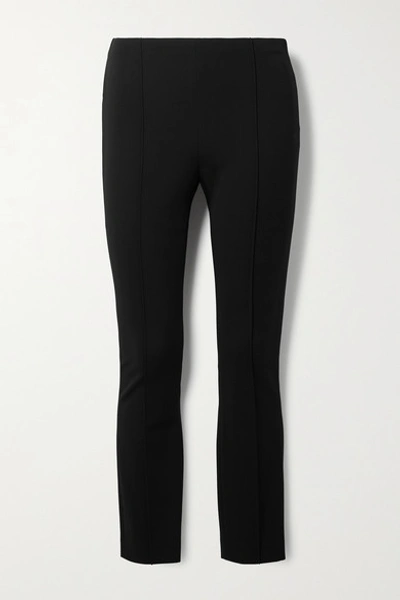 The Row Cosso Stretch-ponte Skinny Pants In Black