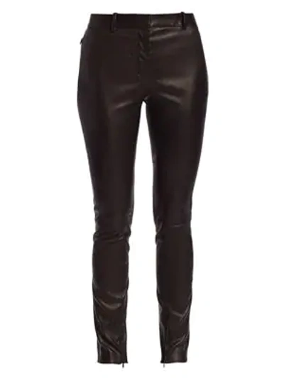 The Row Jodphur Shiny Stretch Leather Pants In Black