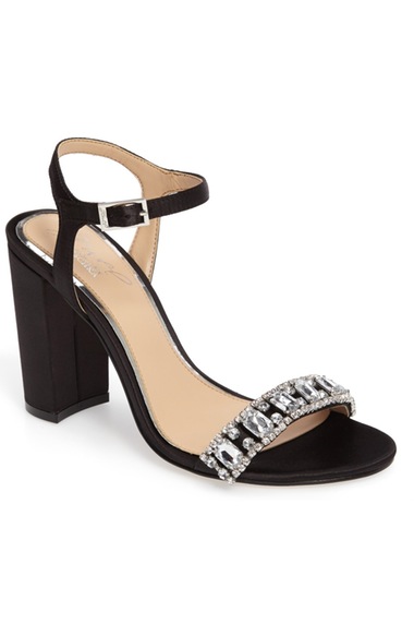 badgley mischka alexa embellished block heel