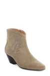 Isabel Marant Dacken Suede Booties With Flame Stitching In Taupe