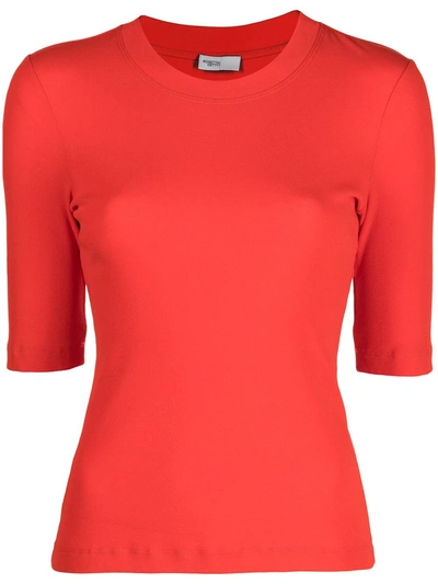 Rosetta Getty Cropped-sleeve T-shirt In Vermillion