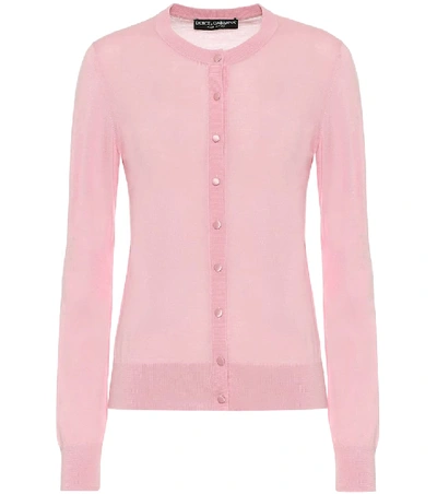 Dolce & Gabbana Cashmere Button-front Cardigan In Pink