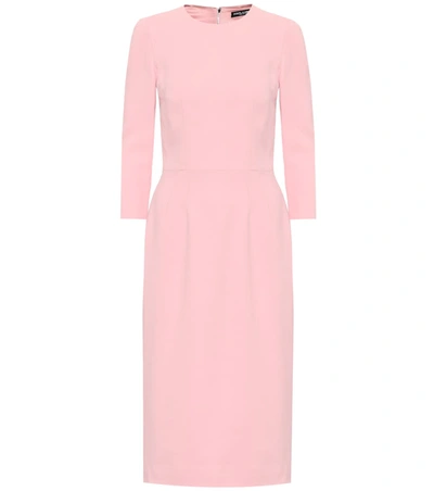 Dolce & Gabbana Cady 3/4-sleeve Pencil Dress In Pink