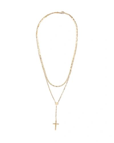 Lana 14k Double-strand Crossary Necklace In Gold