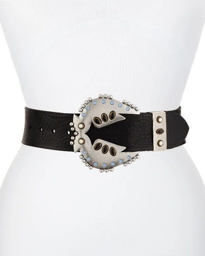 Isabel Marant Abigail Buckle-embellished Leather Belt In Black