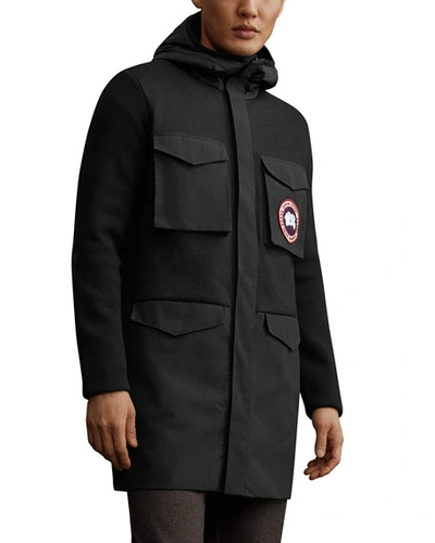 Canada Goose Men's Dunfield Hooded Knit Jacket In Black