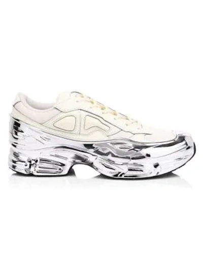 Adidas Originals Ozweego Platform Wedge Sneakers In White Silver