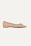 Prada Patent-leather Ballet Flats In Neutral