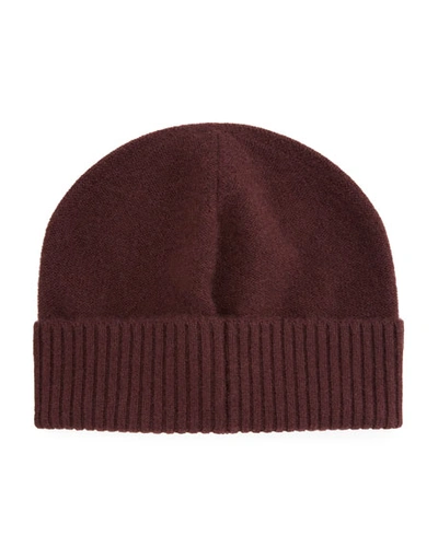 Vince Men's Fold-cuff Cashmere Beanie Hat In Wine