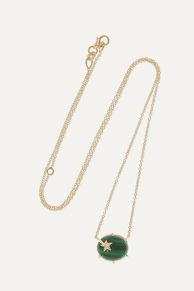 Andrea Fohrman Mini Galaxy 18-karat Gold, Malachite And Diamond Necklace