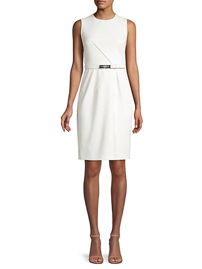 Elie Tahari Azra Sleeveless Belted Sheath Dress In Black