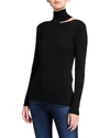 Elie Tahari Vita Turtleneck Cutout Sweater In Black