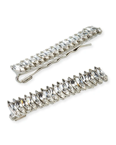 Auden Vivian Crystal Bobby Pins, Set Of 2 In Silver