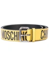 Moschino Embroidered Belt In Yellow