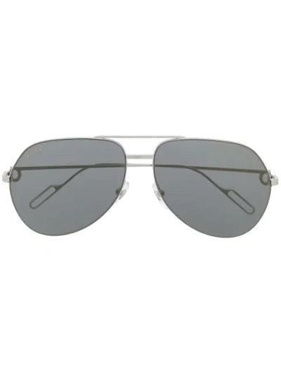 Cartier Première De  Aviator-frame Sunglasses In Silver