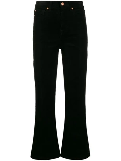 7 For All Mankind Corduroy Bootcut Trousers In Black