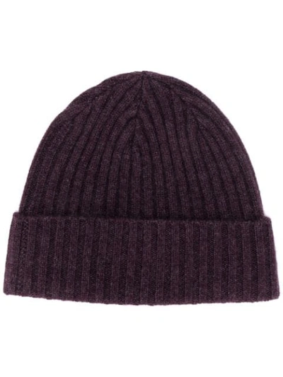 N•peal Chunky Ribbed Hat In Midnight Purple