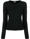 Liu •jo Embellished Sleeve Knit Sweater In 22222 Nero