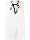 N°21 Embellished Sleeveless Blouse In White