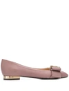 Anna Baiguera Square Toe Ballerina Shoes In Neutrals